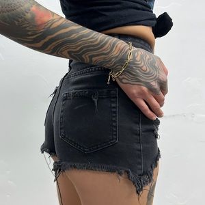 SOLD UNIF high-waisted ripped jean shorts